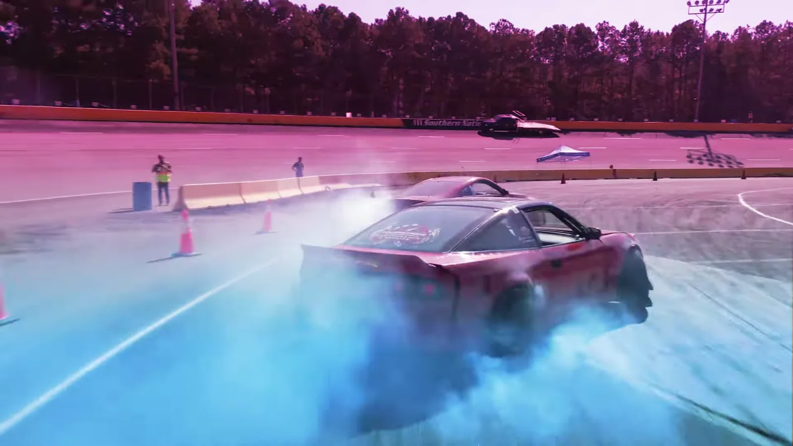 CMD drift cars battling under the lights