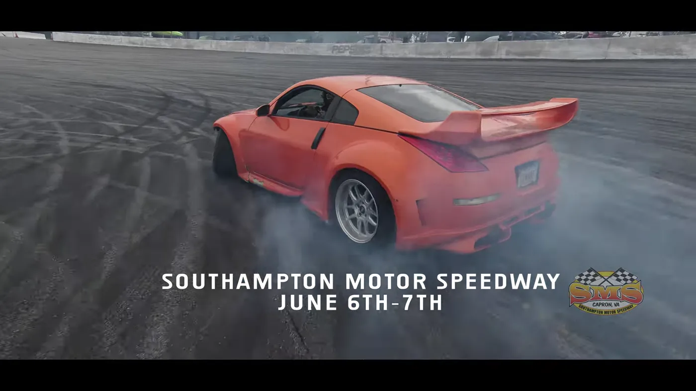 CMD driver carrying angle through the outside zone at Southampton Motor Speedway
