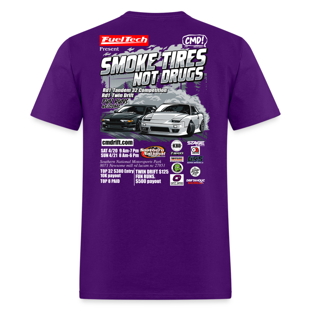 Smoke Tires Not Drugs Event Tee (2024) - purple