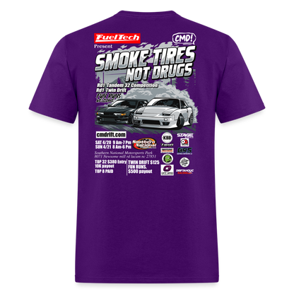 Smoke Tires Not Drugs Event Tee (2024) - purple
