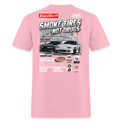 Smoke Tires Not Drugs Event Tee (2024) - pink