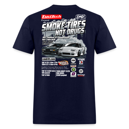 Smoke Tires Not Drugs Event Tee (2024) - navy