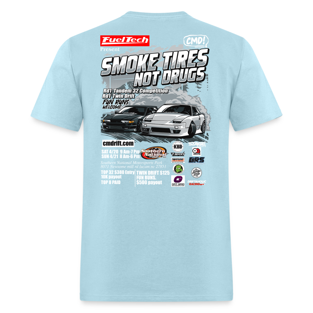 Smoke Tires Not Drugs Event Tee (2024) - powder blue