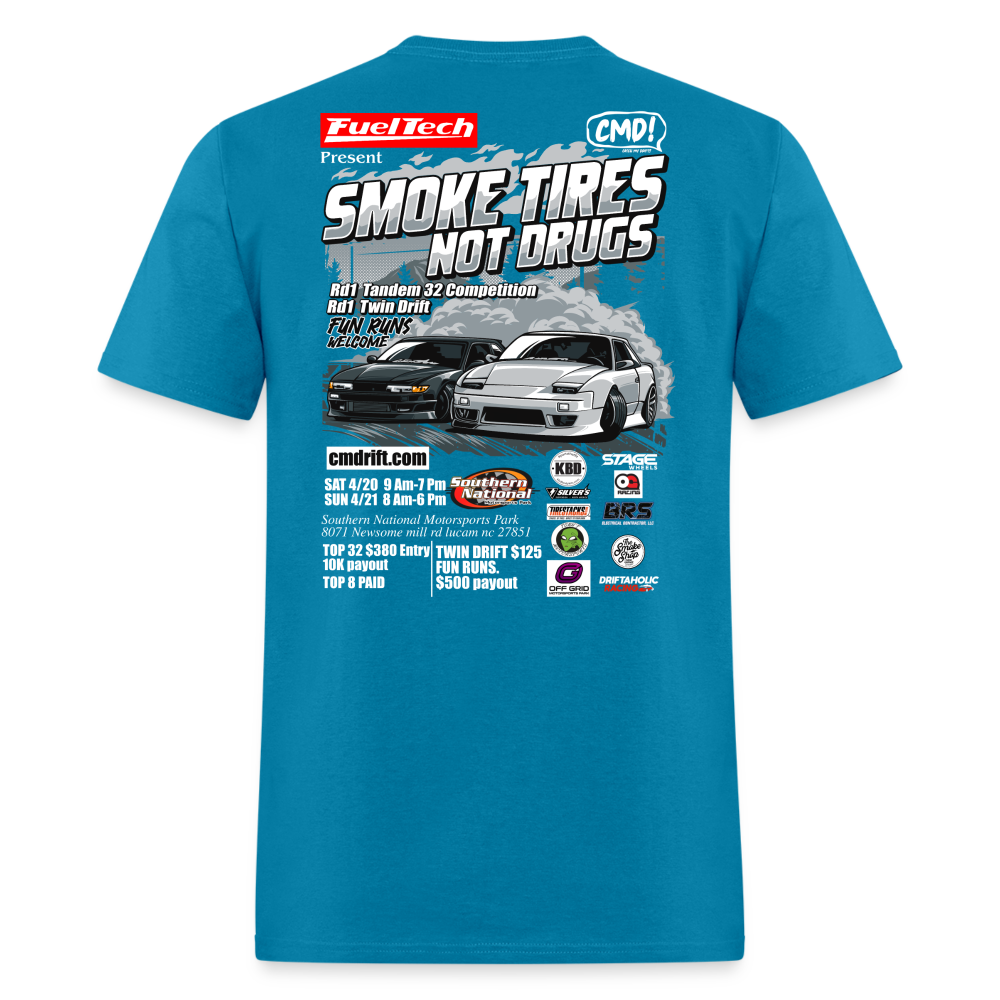 Smoke Tires Not Drugs Event Tee (2024) - turquoise